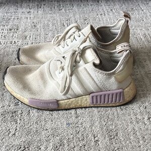 Adidas NMD Cream and Purple Sneakers
